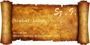 Szalai Ixion névjegykártya